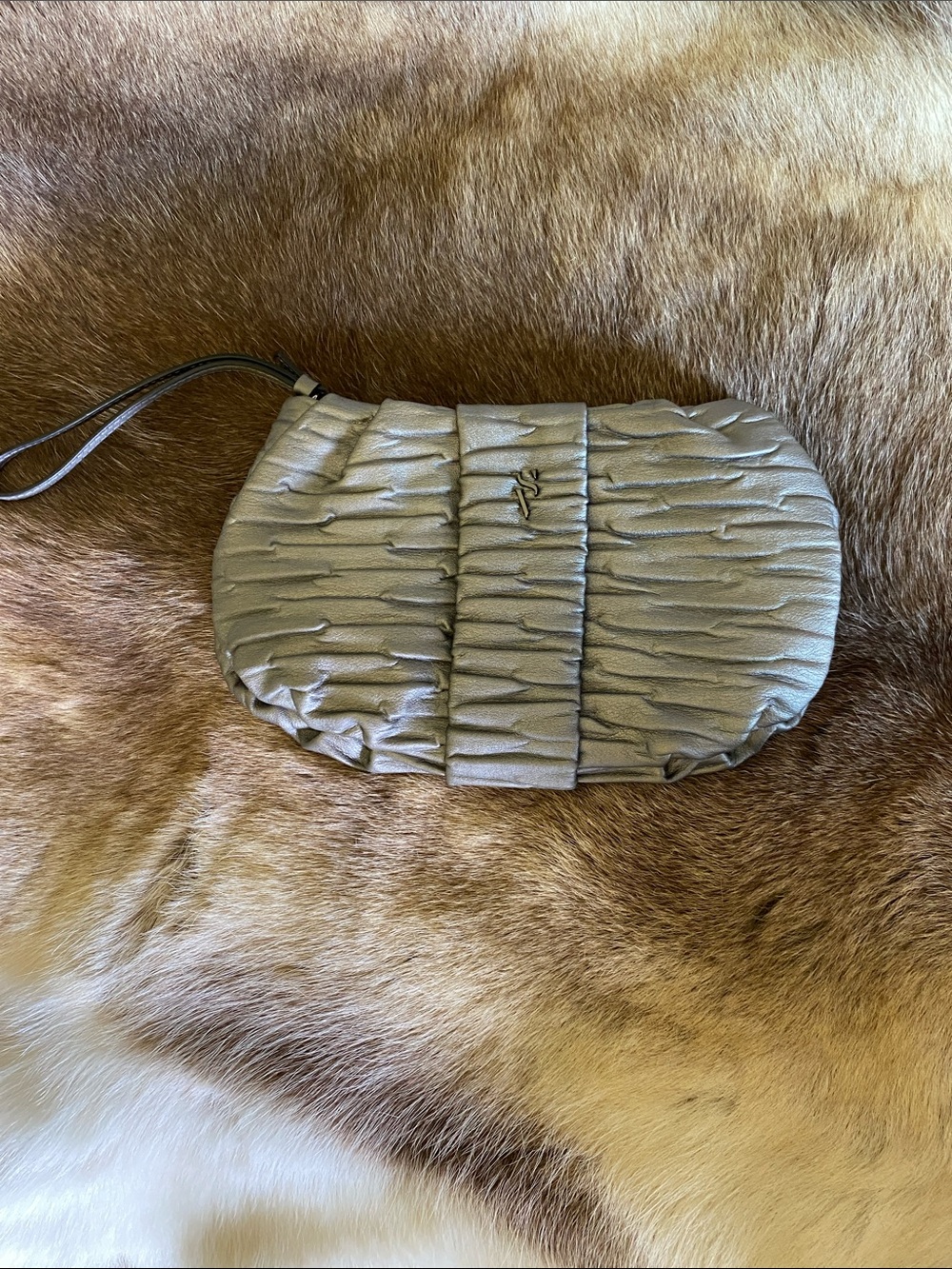 Simply Vera Quilted Metallic Wristlet Clutch - Silver